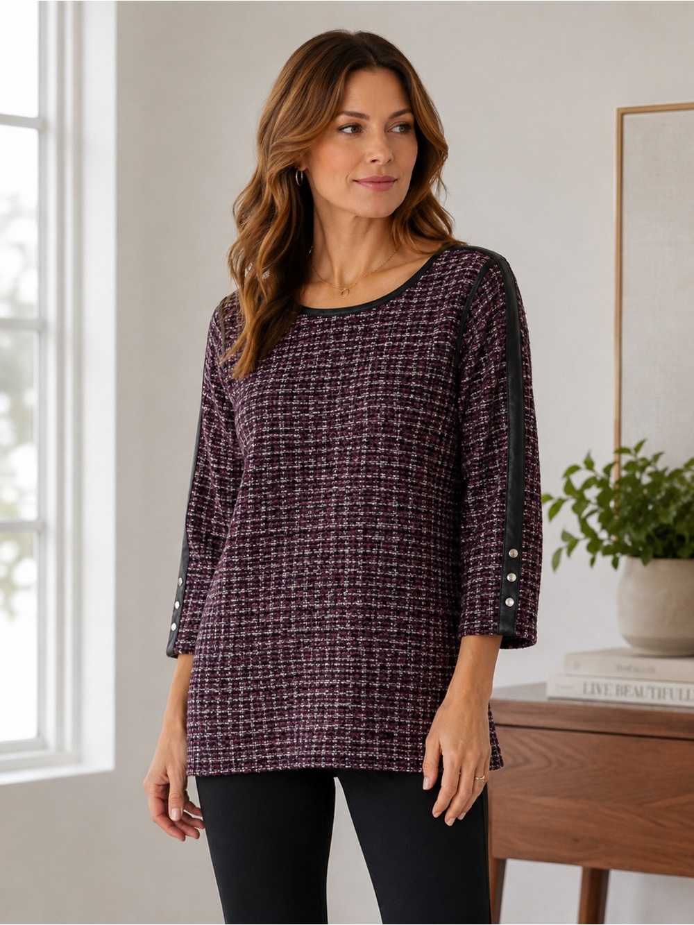 Cleo Women's Tunic - Black and Purple S